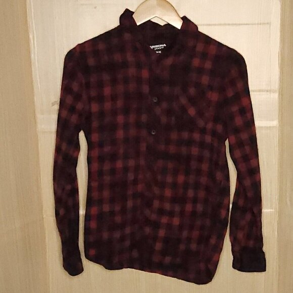 Arizona Black Red Buffalo Check Flannel 14-16 - Picture 1 of 4